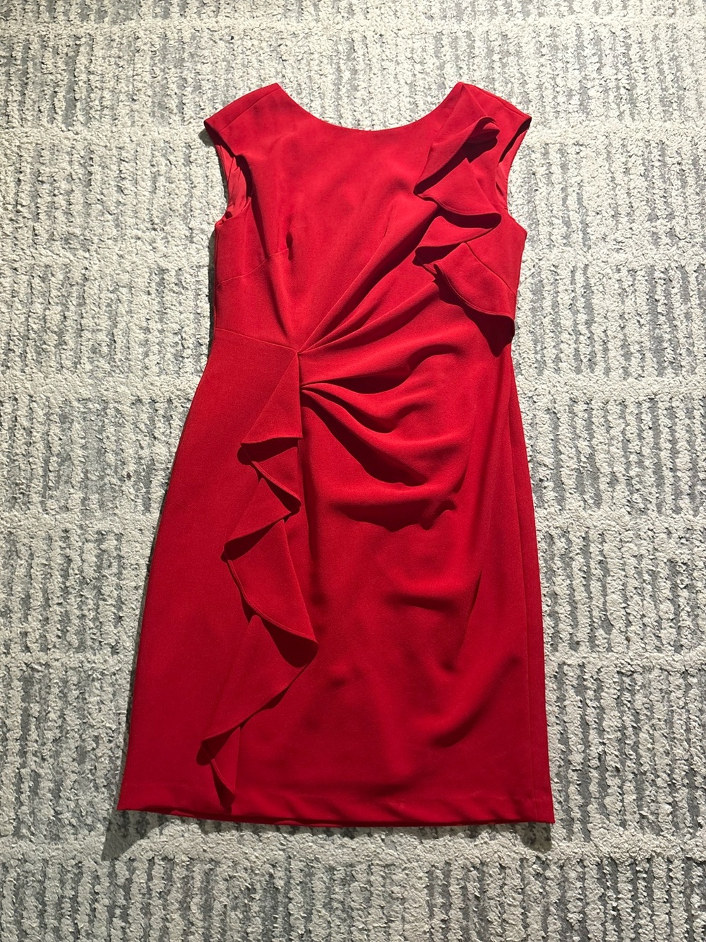Saks fifth avenue black label red ruffle career mini dress size 14